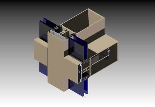 (AGC-375) Pressure Bar Glazed Wall System 